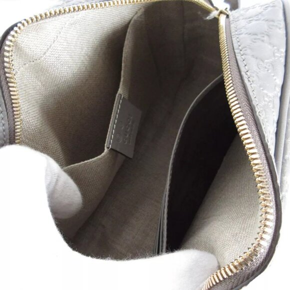 Auth GUCCI Micro Guccissima Crossbody Shoulder Bag gray leather - Picture 10 of 12